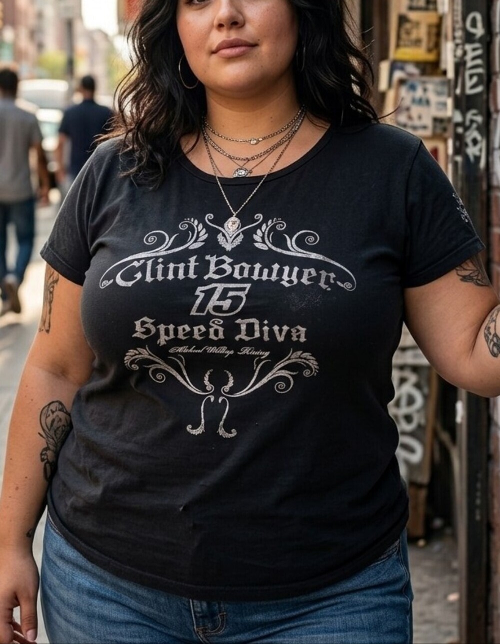 Chase Authentics Clint Bowyer #15 Speed Diva NASCAR T-Shirt Women's 2XL Black